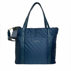 Vilah Bloom Quilted Nylon Tote Navy New without tag